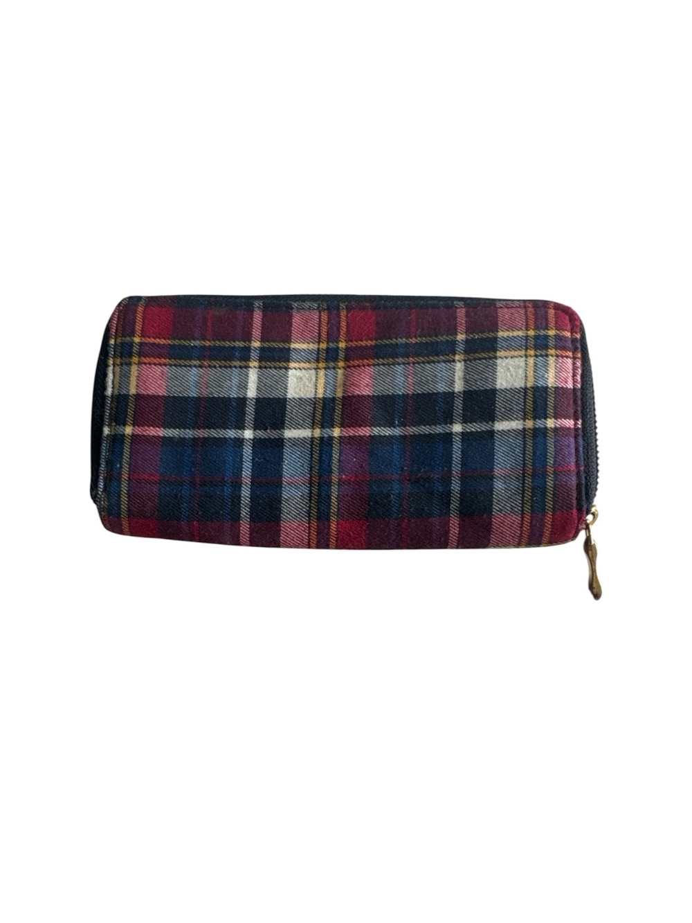 3 FOR $10 ARDENE Plaid Zip Wallet in Red, Navy & Cream - Picture 1 of 5